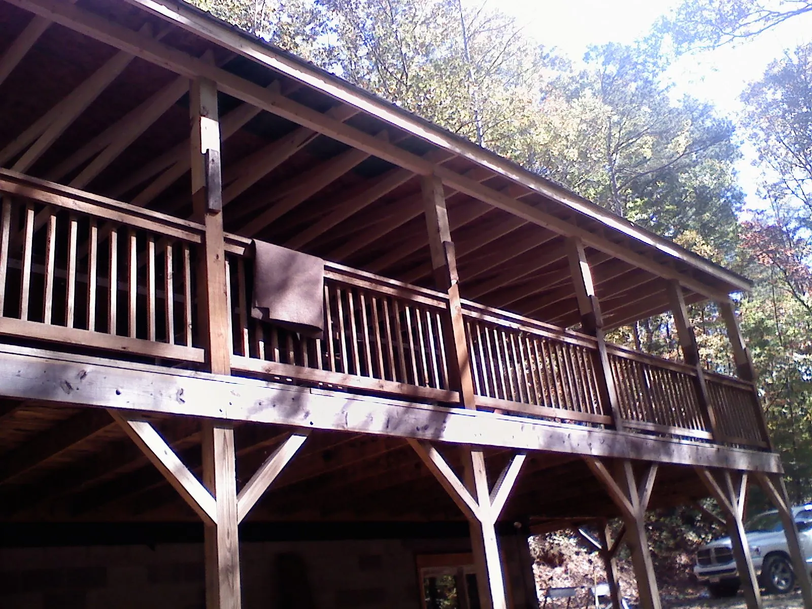Timber framing under a new elevated porch and deck — Roof Leak Repair in Kelley by Roofing Brothers